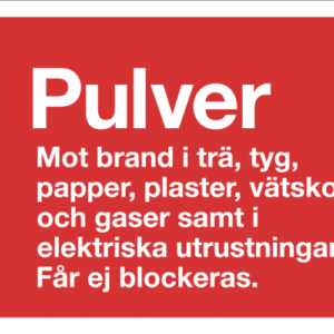 Typskylt ABC Pulver  200*100mm alu